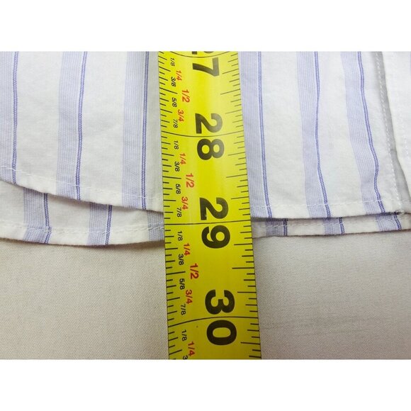 Bonobos Slim Fit Size Medium Mens White Blue Dtripe Button Down Cotton Shirt NWT - Picture 9 of 11